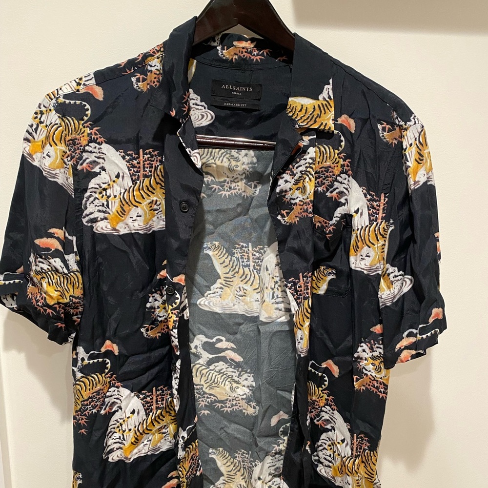 All Saints Kirshma Slim Fit Print Shirt